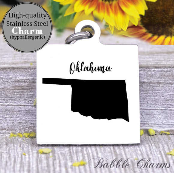 Oklahoma charm, Oklahoma, state, state charm, high quality..Perfect for DIY projects