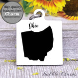 Ohio charm, Ohio, state, state charm, high quality..Perfect for DIY projects