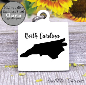 North Carolina charm, North Carolina, state, state charm, high quality..Perfect for DIY projects