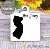 New Jersey charm, New Jersey, state, state charm, high quality..Perfect for DIY projects