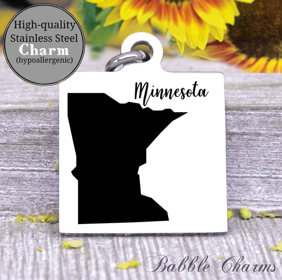 Minnesota charm, Minnesota, state, state charm, high quality..Perfect for DIY projects