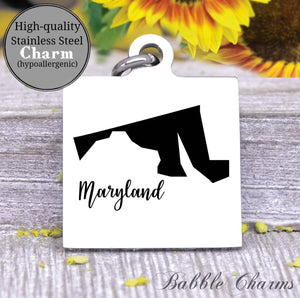 Maryland charm, Maryland, state, state charm, high quality..Perfect for DIY projects