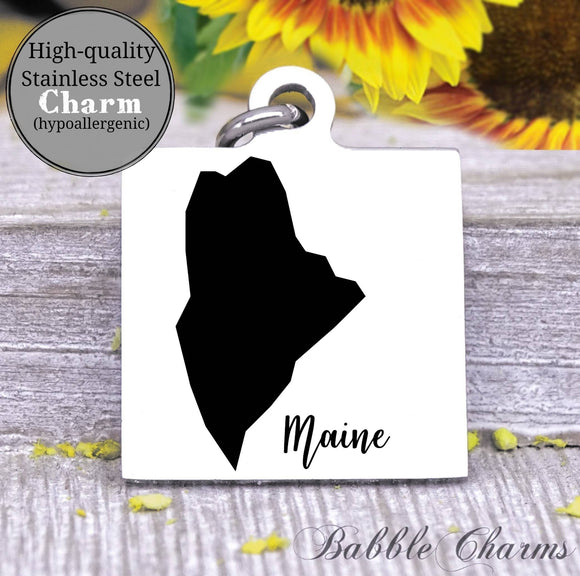 Maine charm, Maine, state, state charm, high quality..Perfect for DIY projects