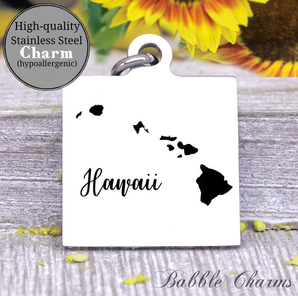 Hawaii charm, Hawaii, state, state charm, high quality..Perfect for DIY projects