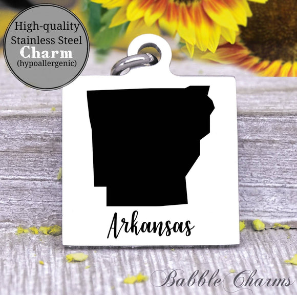 Arkansas charm, Arkansas, state, state charm, high quality..Perfect for DIY projects