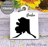 Alaska charm, Alaska, state, state charm, high quality..Perfect for DIY projects