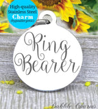Ring bearer, ring bearer charm, bridal charm, wedding party, Steel charm 20mm very high quality..Perfect for DIY projects