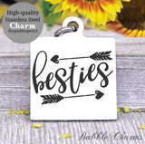 Besties, bff, besties charm, best friends charm, Steel charm 20mm very high quality..Perfect for DIY projects