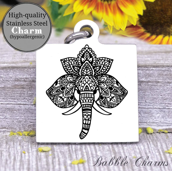 Elephant charm, yoga, do more yoga charm, Steel charm 20mm very high quality..Perfect for DIY projects