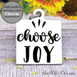 Choose joy, choose joy charm, Steel charm 20mm very high quality..Perfect for DIY projects
