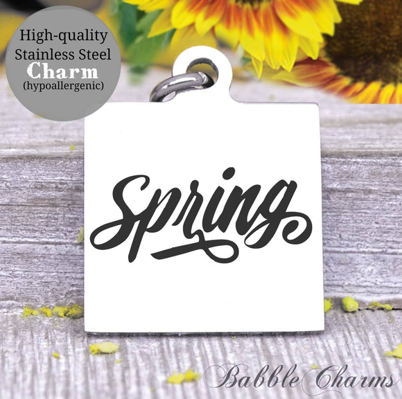 Spring, hello spring charm, spring, spring charm, Steel charm 20mm very high quality..Perfect for DIY projects