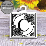 Alphabet charm, Letter C, Alphabet, initial charm, Steel charm 20mm very high quality..Perfect for DIY projects