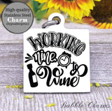 Working nine to wine, nine to wine, wine, wine charm, Steel charm 20mm very high quality..Perfect for DIY projects