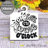 It's wine o'clock, wine, wine charm, Steel charm 20mm very high quality..Perfect for DIY projects