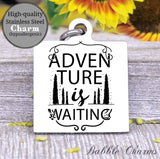Adventure is waiting, nature, adventure charm, Steel charm 20mm very high quality..Perfect for DIY projects