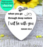 I will be with you, God, God charm, Jesus charm, Steel charm 20mm very high quality..Perfect for DIY projects