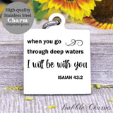 I will be with you, God, God charm, Jesus charm, Steel charm 20mm very high quality..Perfect for DIY projects