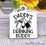 Daddy's drinking buddy, milk a holic, I love milk, milk charm, baby charm, Steel charm 20mm very high quality..Perfect for DIY projects