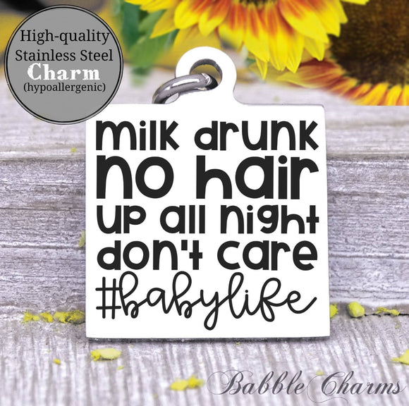 Baby life, milk a holic, I love milk, milk charm, baby charm, Steel charm 20mm very high quality..Perfect for DIY projects