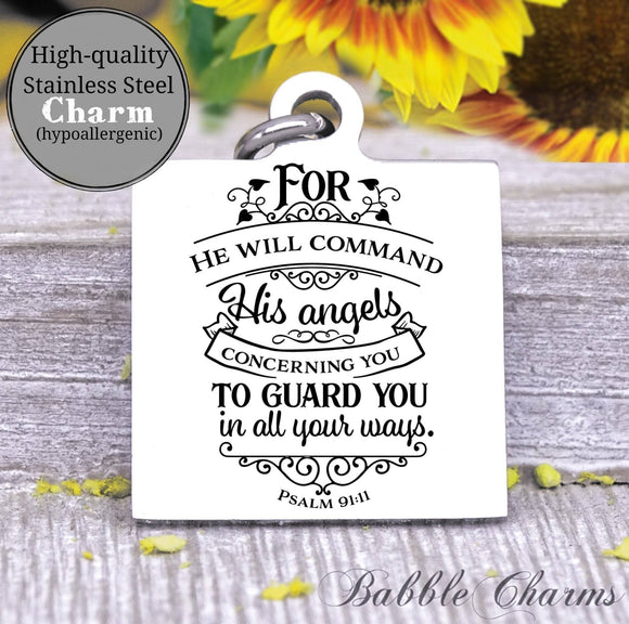 God sends his angels, guardian angel, god charm, Steel charm 20mm very high quality..Perfect for DIY projects