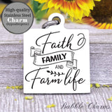 Faith, family and farm life, faith charm, Steel charm 20mm very high quality..Perfect for DIY projects