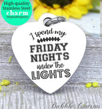 Football mom, sports mom, I love football, Friday night lights charm, Steel charm 20mm very high quality..Perfect for DIY projects