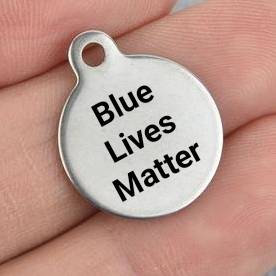 Blue Lives Matter Stainless steel charm 20mm very high quality..Perfect for jewery making and other DIY projects