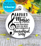 Family is like music, music charm, family charm, charm, Steel charm 20mm very high quality..Perfect for DIY projects