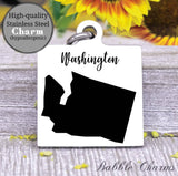 Washington charm, Washington, state, state charm, high quality..Perfect for DIY projects