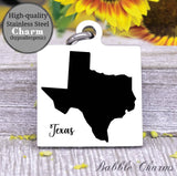 Texas charm, Texas, state, state charm, high quality..Perfect for DIY projects