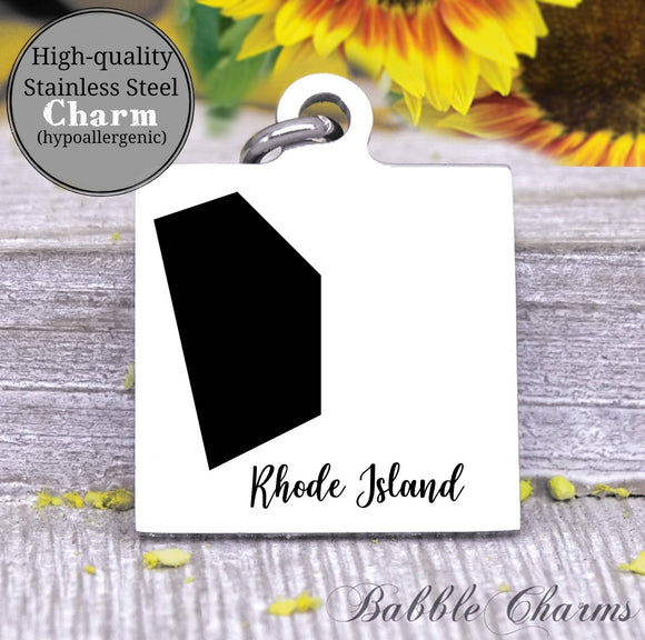 Rhode Island charm, Rhode Island, state, state charm, high quality..Perfect for DIY projects