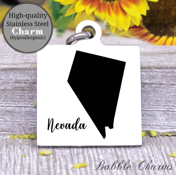 Nevada charm, Nevada, state, state charm, high quality..Perfect for DIY projects