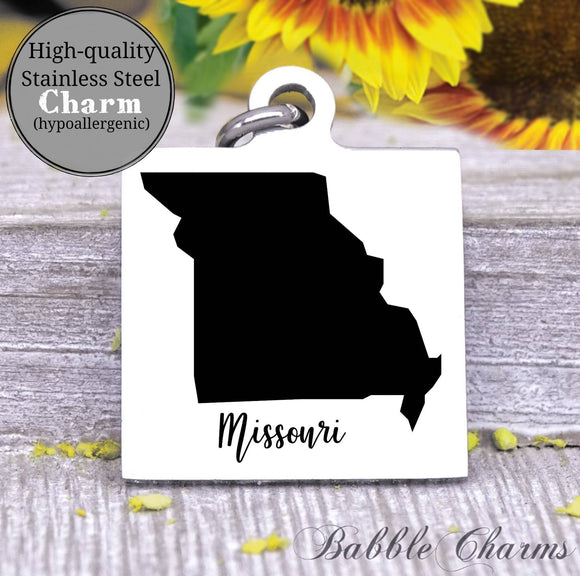 Missouri charm, Missouri, state, state charm, high quality..Perfect for DIY projects