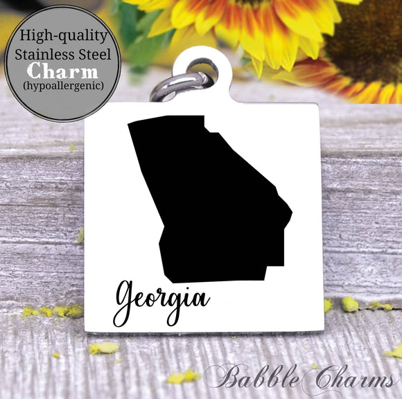 Georgia charm, Georgia, state, state charm, high quality..Perfect for DIY projects