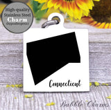 Connecticut charm, Connecticut, state, state charm, high quality..Perfect for DIY projects