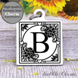 Alphabet charm, Letter B, Alphabet, initial charm, Steel charm 20mm very high quality..Perfect for DIY projects