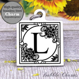 Alphabet charm, Letter L, Alphabet, initial charm, Steel charm 20mm very high quality..Perfect for DIY projects
