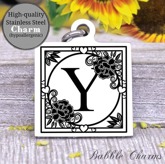 Alphabet charm, Letter Y, Alphabet, initial charm, Steel charm 20mm very high quality..Perfect for DIY projects