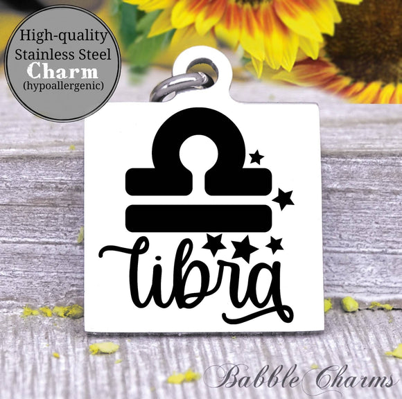 Libra, libra charm, sign, zodiac, astrology charm, Steel charm 20mm very high quality..Perfect for DIY projects