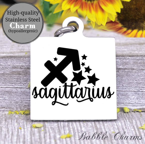 Sagittarius, Sagittarius charm, sign, zodiac, astrology charm, Steel charm 20mm very high quality..Perfect for DIY projects