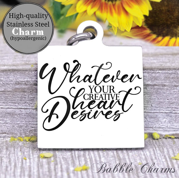 Whatever your creative heart desires, heart desires charm, Steel charm 20mm very high quality..Perfect for DIY projects