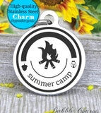 Summer Camp, summer camp charm, camping charm, Steel charm 20mm very high quality..Perfect for DIY projects