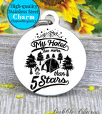 My hotel has more than 5 stars, camping, stars, camping charm, Steel charm 20mm very high quality..Perfect for DIY projects