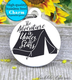 The adventure under the stars, explore, explore charm, adventure charm, Steel charm 20mm very high quality..Perfect for DIY projects