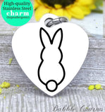 Easter bunny, bunny, easter charm, Steel charm 20mm very high quality..Perfect for DIY projects