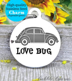 Love bug, bug, bug car, car charm, Steel charm 20mm very high quality..Perfect for DIY projects