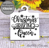 Christmas baking queen, baking queen, baking charm, Steel charm 20mm very high quality..Perfect for DIY projects