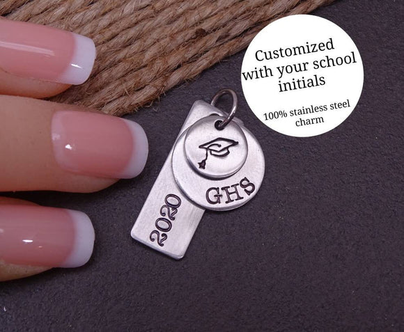 Graduation charm, class of, 2020, 2020 charm, Steel charm 20mm very high quality..Perfect for DIY projects