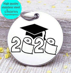 Class of 2020, class of, 2020, 2020 charm, Steel charm 20mm very high quality..Perfect for DIY projects