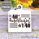 All American, proud American, USA, I love America charm, charm, Steel charm 20mm very high quality..Perfect for DIY projects
